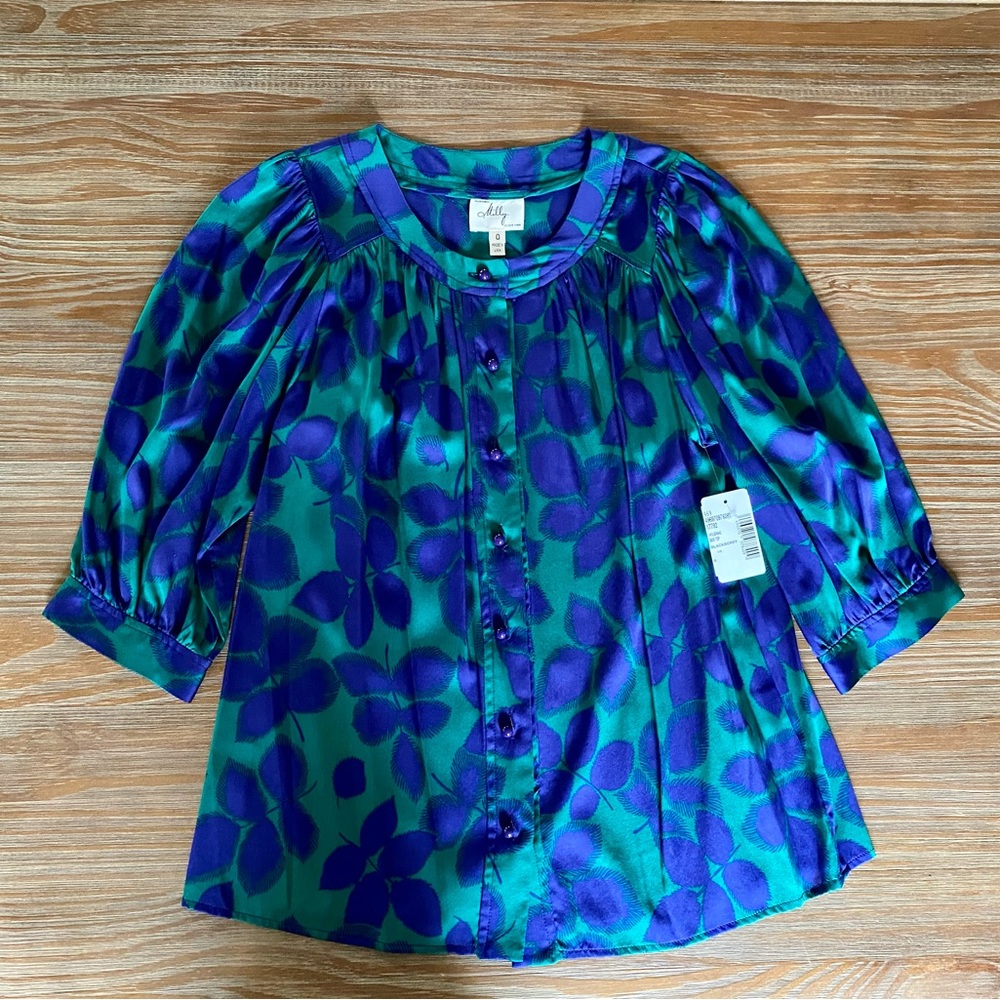NWT MILLY Silk Tunic Blouse Size 0